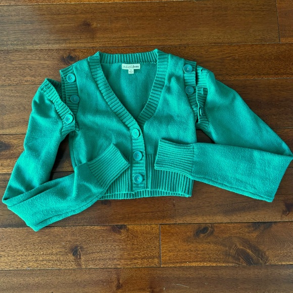 For Love and Lemons Green cropped cardigan - Picture 2 of 3